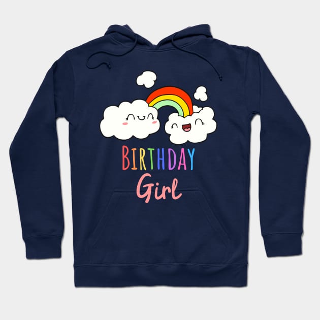 Cute Birthday Girl Rainbow Design Hoodie by littleprints